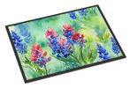 Texas Bluebonnets in Watercolor Doormat Front Door Mat Indoor Outdoor Rugs for Entryway, Non Slip Washable Low Pile, 24H X 36W