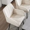 Dining Chairs Set of 2, Upholstered Kitchen Chairs with Comfortable Seat, velvet Dining Chairs with Armrests, Easy to Assemble and Clean