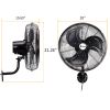 18inch High Velocity Wall Mount Fan Oscillating,Industrial Fan with 3 Speed Ventilation,4592CFM Indoor Wall Fan,70 Degree Horizontal Oscillation