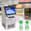 [same code: 68367327]ZOKOP ZK-110 120V 240W 110lbs/50kg/24h Ice Maker Stainless Steel Transparent Frosted Lid/Display/4*9 Aluminum Ice Tray Commercial