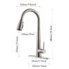 Kitchen Faucet with Pull Down Sprayer Brushed Nickel; High Arc Single Handle Kitchen Sink Faucet with Deck Plate; Commercial Modern Stainless Steel Ki