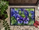 NEW Rhode Island Violets in Watercolor Doormat Front Door Mat Indoor Outdoor Rugs for Entryway, Non Slip Washable Low Pile, 18H X 27W