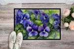 NEW Rhode Island Violets in Watercolor Doormat Front Door Mat Indoor Outdoor Rugs for Entryway, Non Slip Washable Low Pile, 18H X 27W
