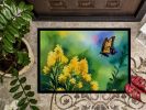 Kentucky Goldenrod in Watercolor Doormat Front Door Mat Indoor Outdoor Rugs for Entryway, Non Slip Washable Low Pile, 24H X 36W