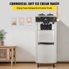 VEVOR Commercial Soft Ice Cream Machine, 2200W Serve Yogurt Maker, 3 Flavors Ice Cream Maker