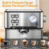 W1002P292428 1350W Semi-automatic Coffee Machine 20Bar Professional Concentrated Coffee Maker Compatible with ESE POD 1.5L Water Tank