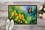 Kentucky Goldenrod in Watercolor Doormat Front Door Mat Indoor Outdoor Rugs for Entryway, Non Slip Washable Low Pile, 24H X 36W