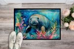 Manatee Doormat Front Door Mat Indoor Outdoor Rugs for Entryway, Non Slip Washable Low Pile, 24H X 36W